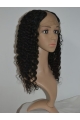 Stylish Black Curly Shoulder Length Lace Front Human Hair U Part Women Wigs