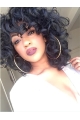  Black Curly Medium Capless Synthetic African American Women Wigs