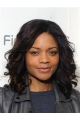 Black Curly Shoulder Length Without Bangs  Lace Front  Synthetic Naomi Harris Women Wigs