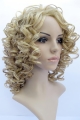 Beautiful Blonde Curly Shoulder Length Capless Synthetic Kids Wigs