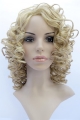 Beautiful Blonde Curly Shoulder Length Capless Synthetic Kids Wigs