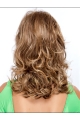 Classic Pleasing Blonde Curly Capless Synthetic Medium Women Wigs