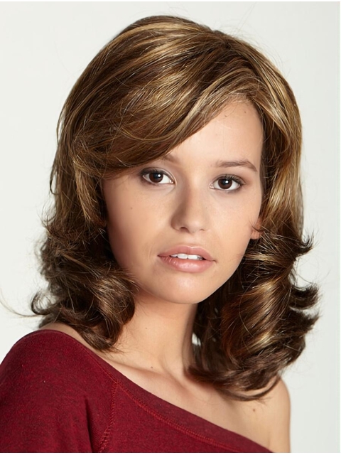 Exquisite Curly Mono Synthetic Medium Women Wigs