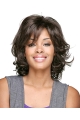 Fashion Brown Curly Capless Synthetic Medium Women Wigs