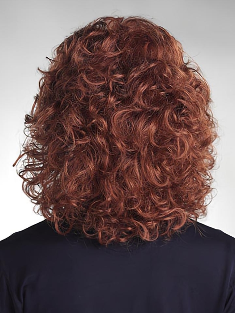 Traditional Auburn Curly Shoulder Length Capless Classic Synthetic Women Wigs