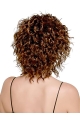 Sleek Auburn Curly Shoulder Length Capless Synthetic Women Wigs