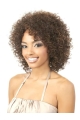 Refined Brown Curly Shoulder Length Glueless Lace Front Synthetic Women Wigs