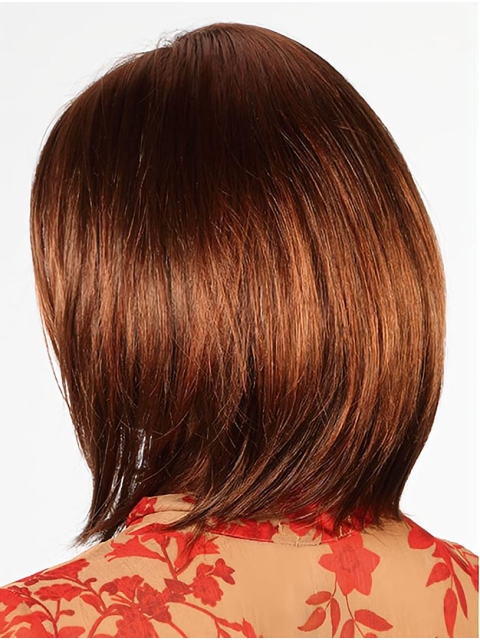 14" Straight Shoulder Length Auburn Bobs Hand Tied Wigs