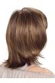 Brown Straight Shoulder Length Monofilament Synthetic Medium Length Wigs For Women