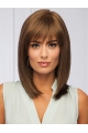 Brown Straight Shoulder Length Monofilament Synthetic Women African Hairstyles Wigs