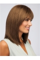 Brown Straight Shoulder Length Monofilament Synthetic Women African Hairstyles Wigs