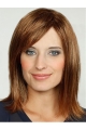 Blonde With Bangs Synthetic 14" Straight Medium Length Wigs For Women