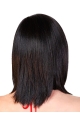  Black Straight Shoulder Length Monofilament Women Bobs Wigs For Cancer