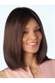 Brown Shoulder Length Srtraight Without Bangs Lace Front Human Hair Women Wigs