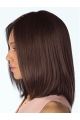 Brown Shoulder Length Srtraight Without Bangs Lace Front Human Hair Women Wigs