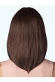 Brown Shoulder Length Srtraight Without Bangs Lace Front Human Hair Women Wigs