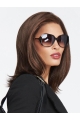 Stylish Brown Straight Shoulder Length Lace Synthetic Women Wigs 