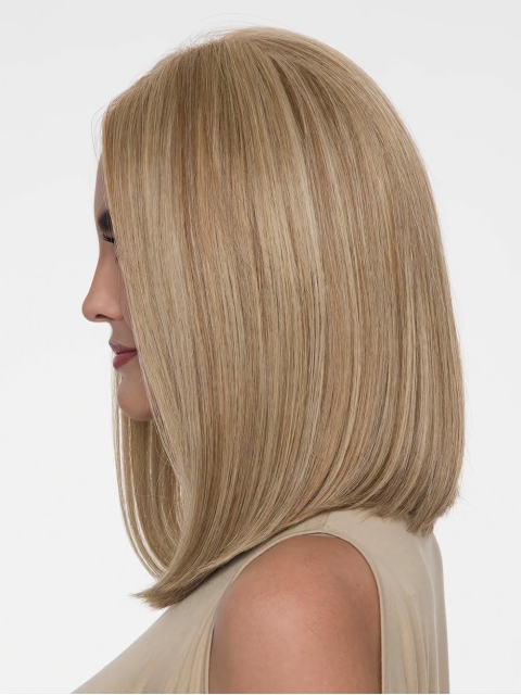 Blonde Straight Shoulder Length Without Bangs  Monofilament Synthetic Women Wig 