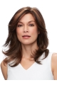  Auburn Straight Shoulder Length Layered  Monofilament Human Hair Women Wig