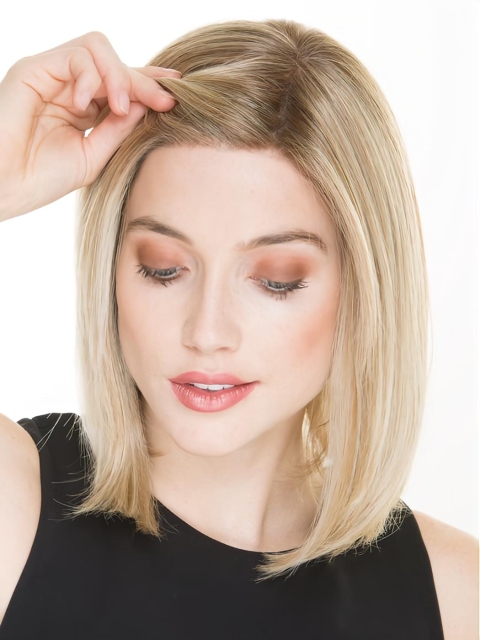 Blonde Straight Shoulder Length Lace Front New Human Hair Women Wigs