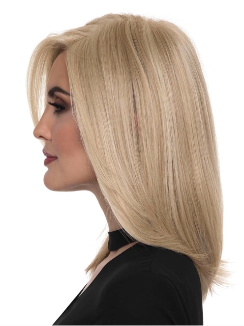 Shoulder Length Monofilament With Bangs Synthetic Wigs For Women