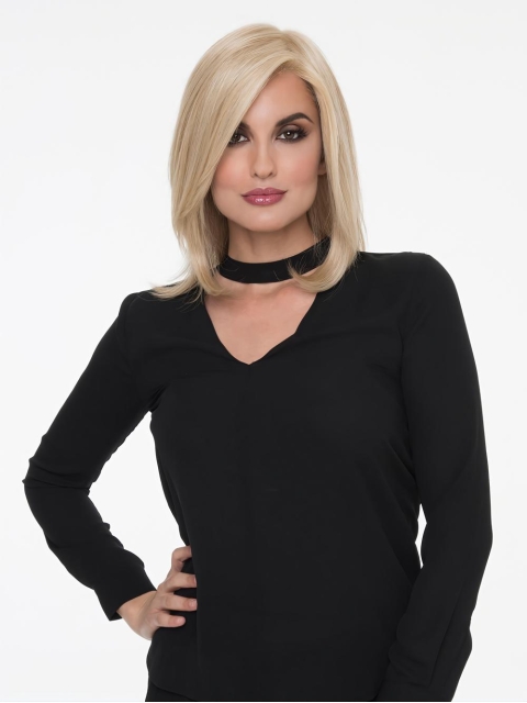 Shoulder Length Monofilament With Bangs Synthetic Wigs For Women