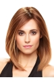 Good  Straight Shoulder Length Without Bangs Monofilament Human Hair Women Wigs