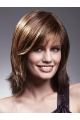 Cosy Straight Shoulder Length With Bangs Lace Front  Human Hair Women Wigs