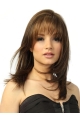 Brown Medium Straight Capless Human Hair Polite Women Wigs