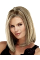 No-fuss Blonde Straight Shoulder Length Lace Front  Human Hair Women Wigs