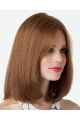 Graceful Straight Shoulder Length With Bangs Lace Front  Human Women Wigs