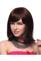 Popular Auburn Straight Shoulder Length Capless Human Hair Women Wigs