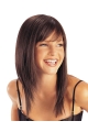 Brown  Medium Straight Shoulder Length Lace Synthetic Women Wigs