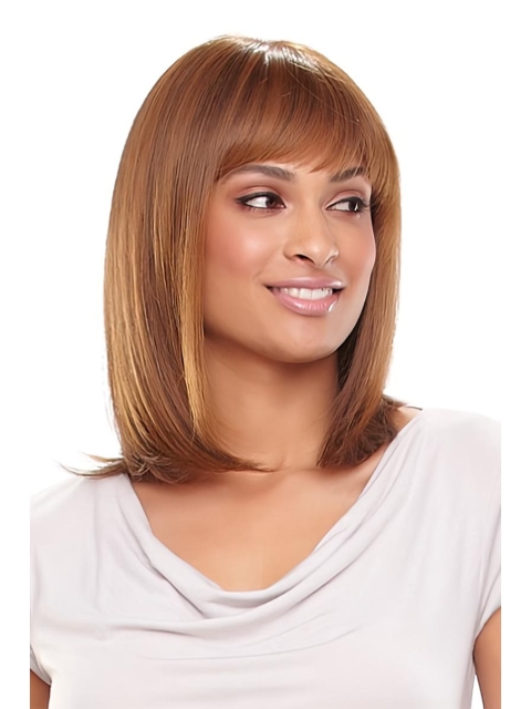 Good Monofilament Straight Shoulder Length Synthetic Women African American Wigs