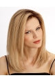 Affordable Blonde Straight Shoulder Length  Lace Front Human Hair Women Wigs