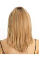 Affordable Blonde Straight Shoulder Length  Lace Front Human Hair Women Wigs