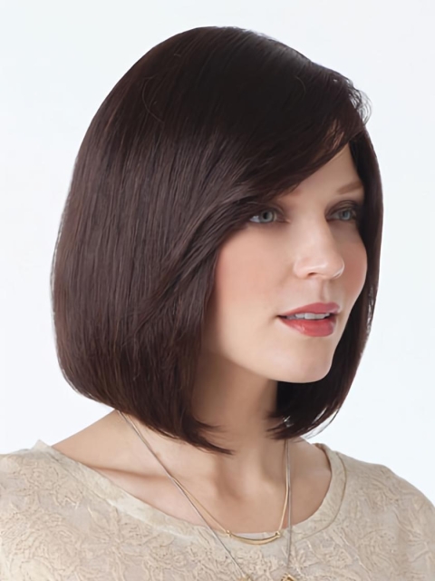 Mature Blonde Straight Shoulder Length Lace Front  Human Hair Women Wigs