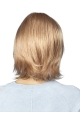 Fantastic Blonde Shoulder Length Straight  Layered Capless Synthetic Women Wigs