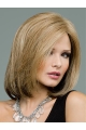 Soft Blonde Straight Shoulder Length Lace Front Human Hair Women Wigs