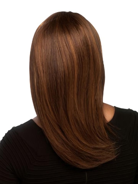 Durable Auburn Straight Shoulder Length Capless Human Hair African American Women Wigs