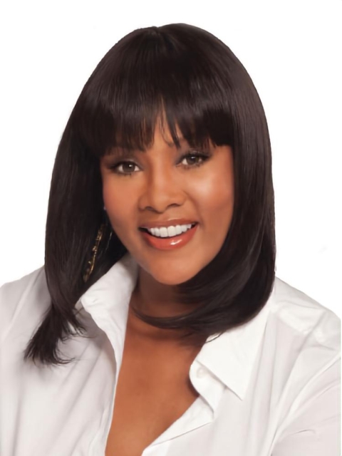 Cool Brown Straight Shoulder Length African American Wigs