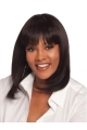 Cool Brown Straight Shoulder Length African American Wigs