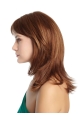 Durable Auburn Straight Shoulder Length Capless Synthetic Petite Women Wigs