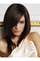 Exquisite Brown Straight Shoulder Length Capless Synthetic Women Wigs