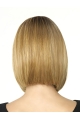 Medium  Blonde Straight With Bangs Capless Bobs Synthetic Trendy Wigs