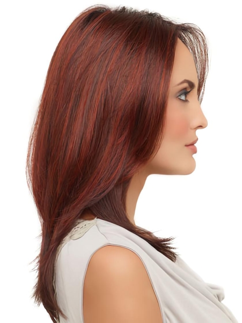 Elegant Medium Straight Lace Front Synthetic Women Wigs