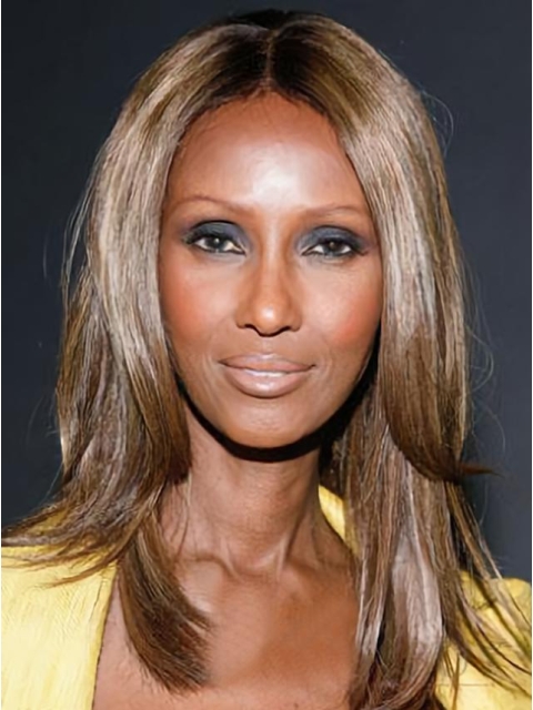 Medium Straight Without Bangs Lace Front Synthetic Women Iman Wigs