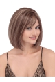 New Design Blonde Shoulder Length Straight With Bangs Human Hair Women Bobs Wigs