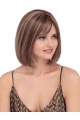 New Design Blonde Shoulder Length Straight With Bangs Human Hair Women Bobs Wigs