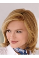 New Blonde Straight Shoulder Length Synthetic Women Wigs For Cancer